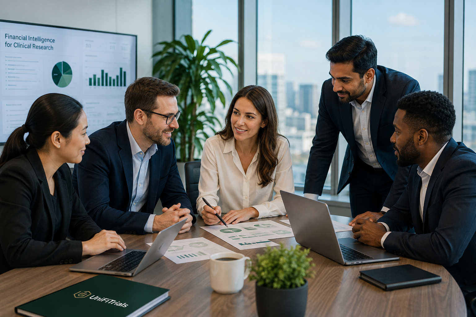 Business professionals collaborating